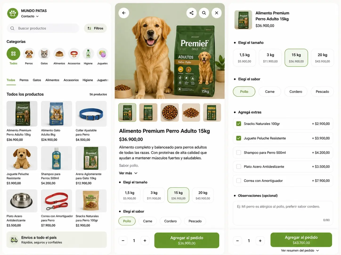 Tienda de venta de Accesorios de Mascotas 
